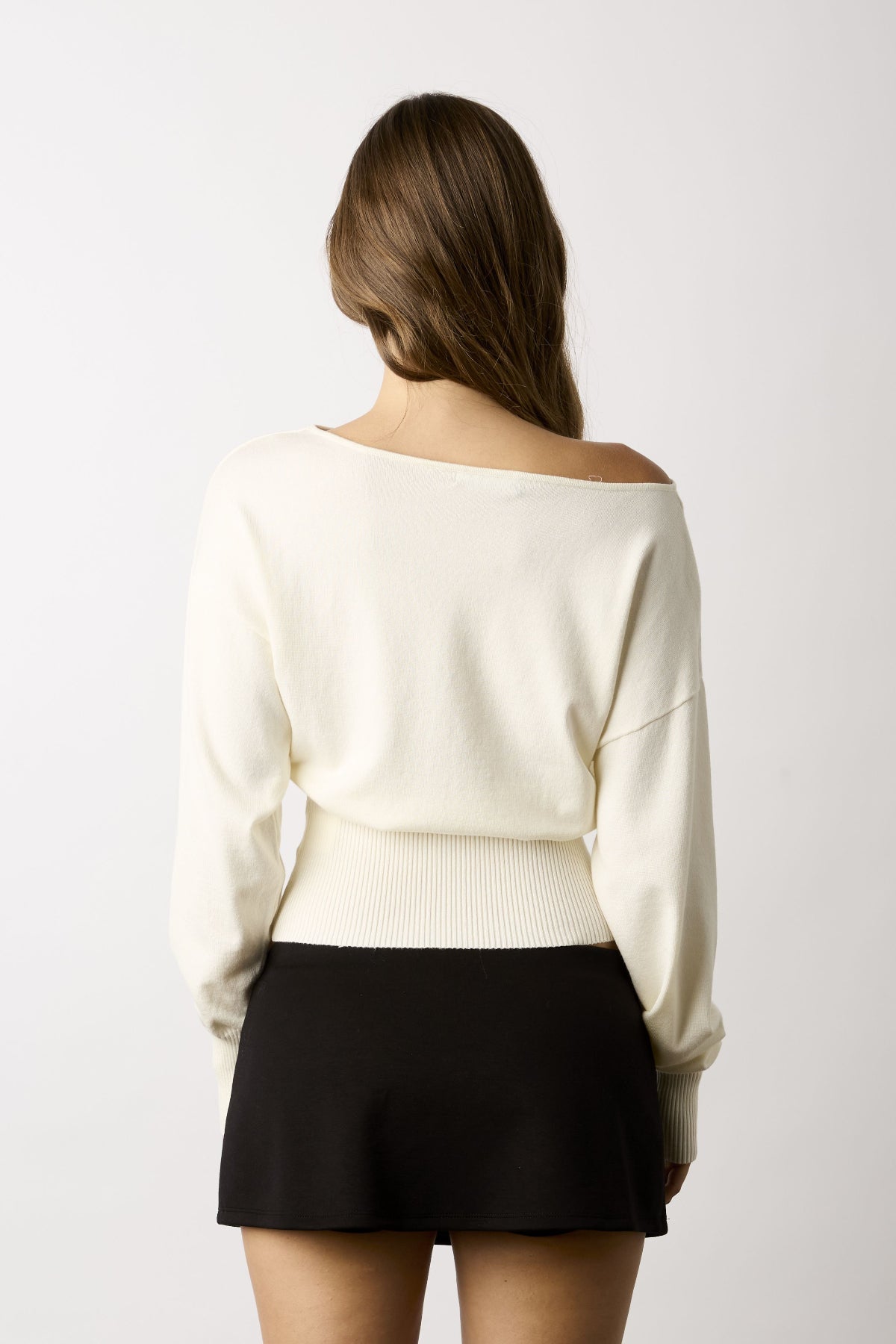 Roxie White Off-The-Shoulder Sweater Top