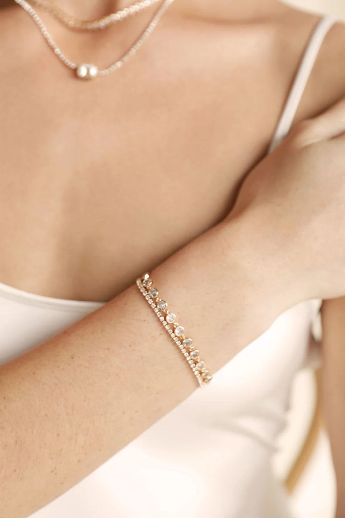 Ettika Everyday Gold Crystal Link Bracelet