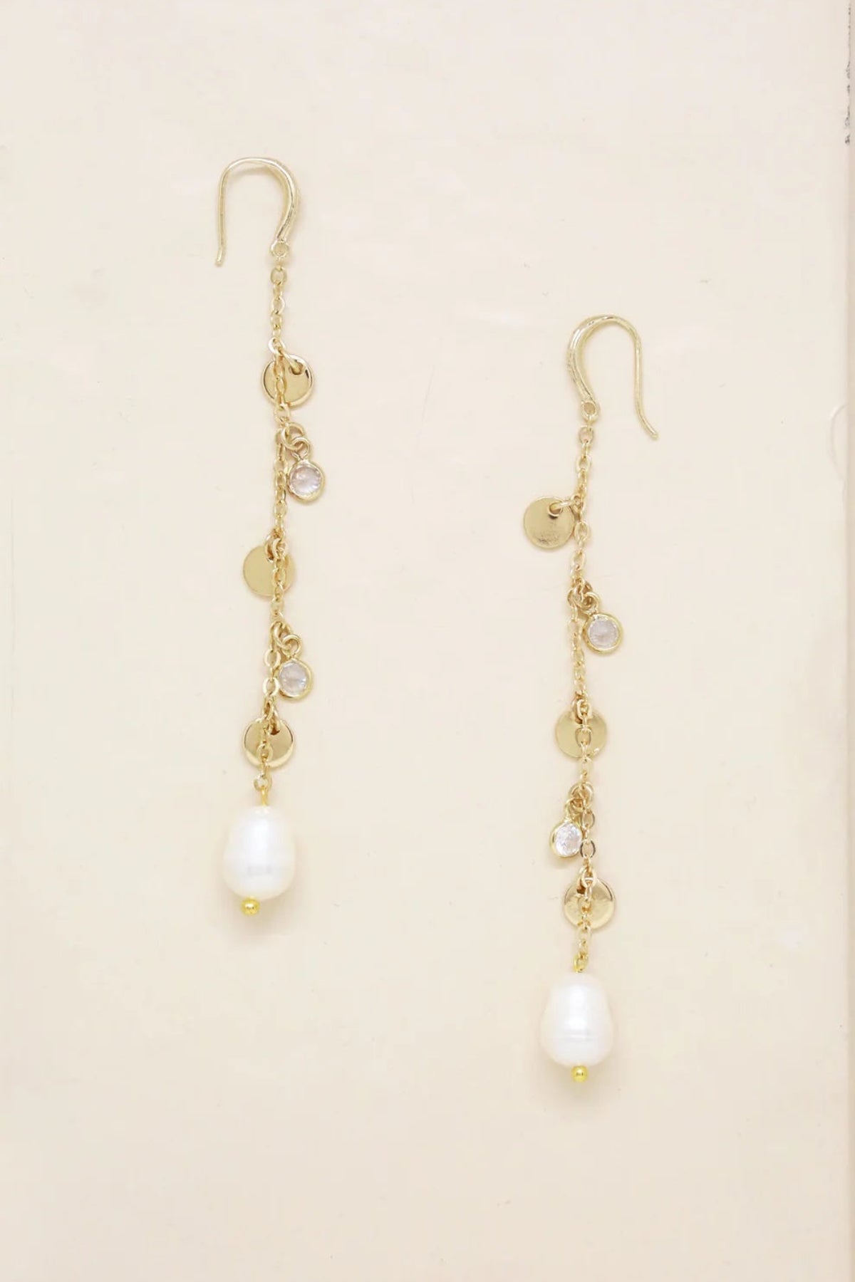 Ettika Delicate Dangle Freshwater Pearl Earrings