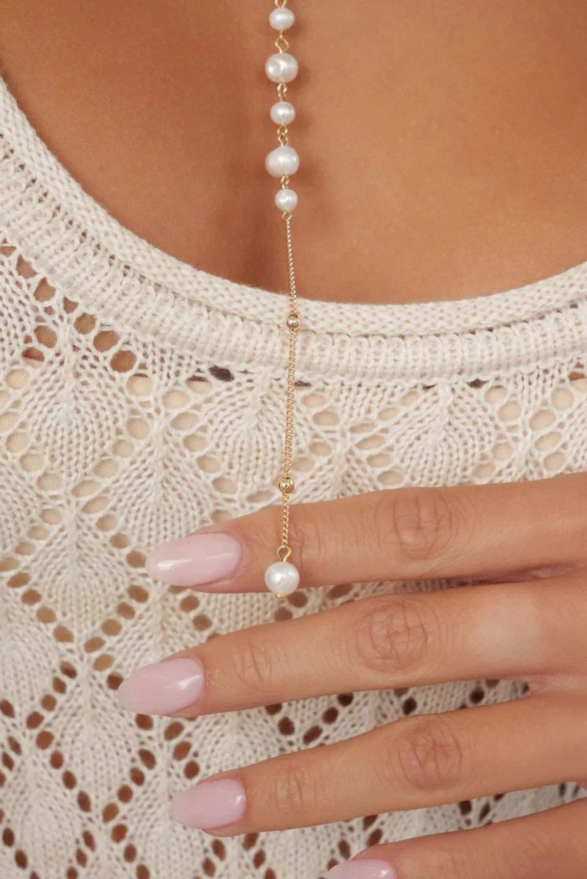 Ettika Coastal Pearl Lariat Necklace