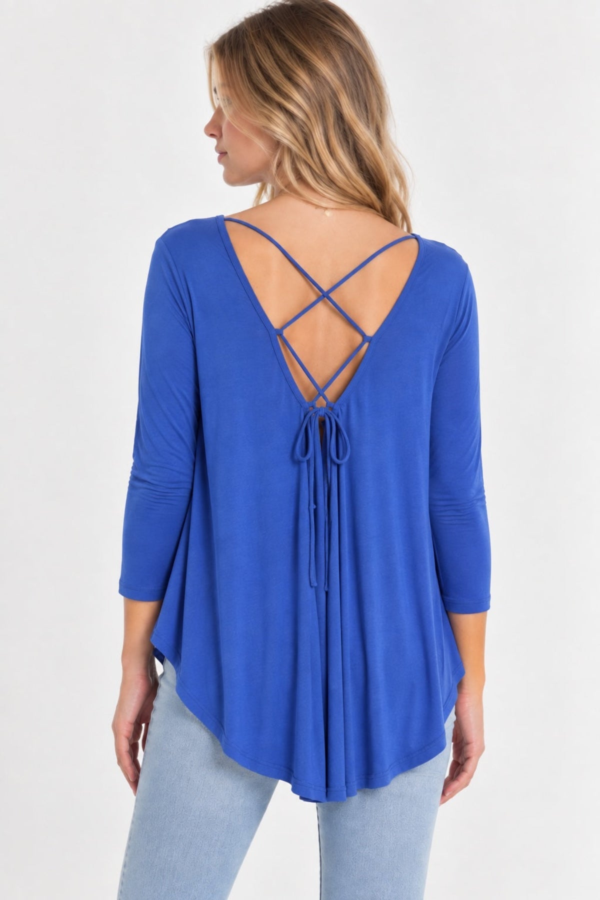 Maybe Baby Blue High Low Tunic Top