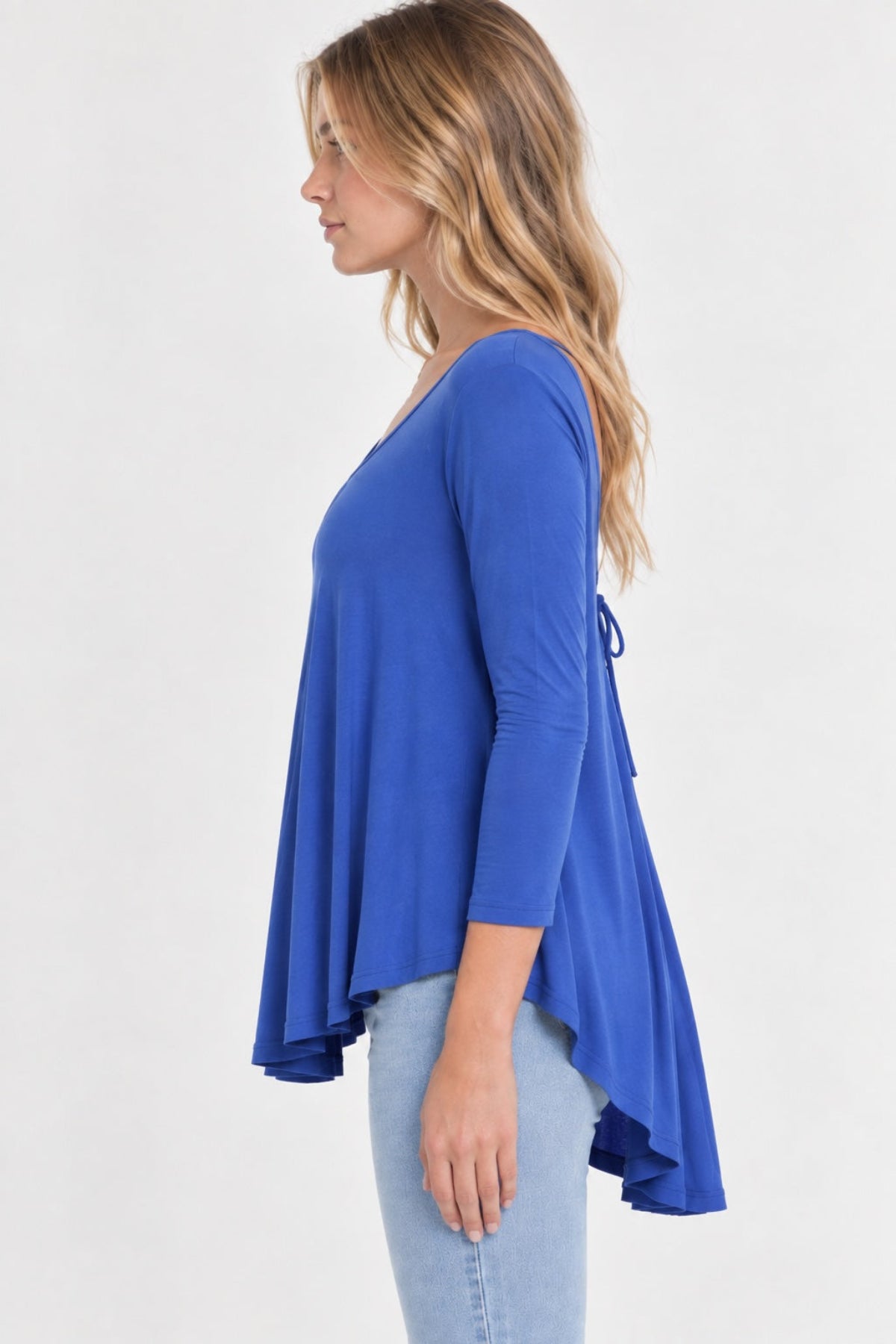 Maybe Baby Blue High Low Tunic Top