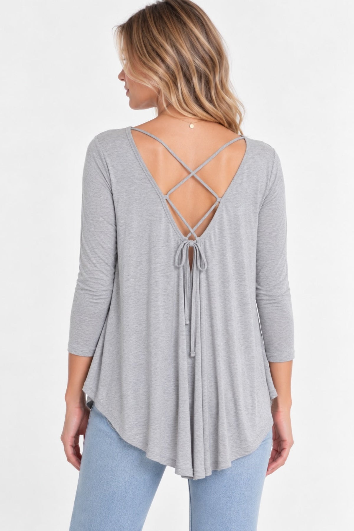 Maybe Baby Grey High Low Tunic Top