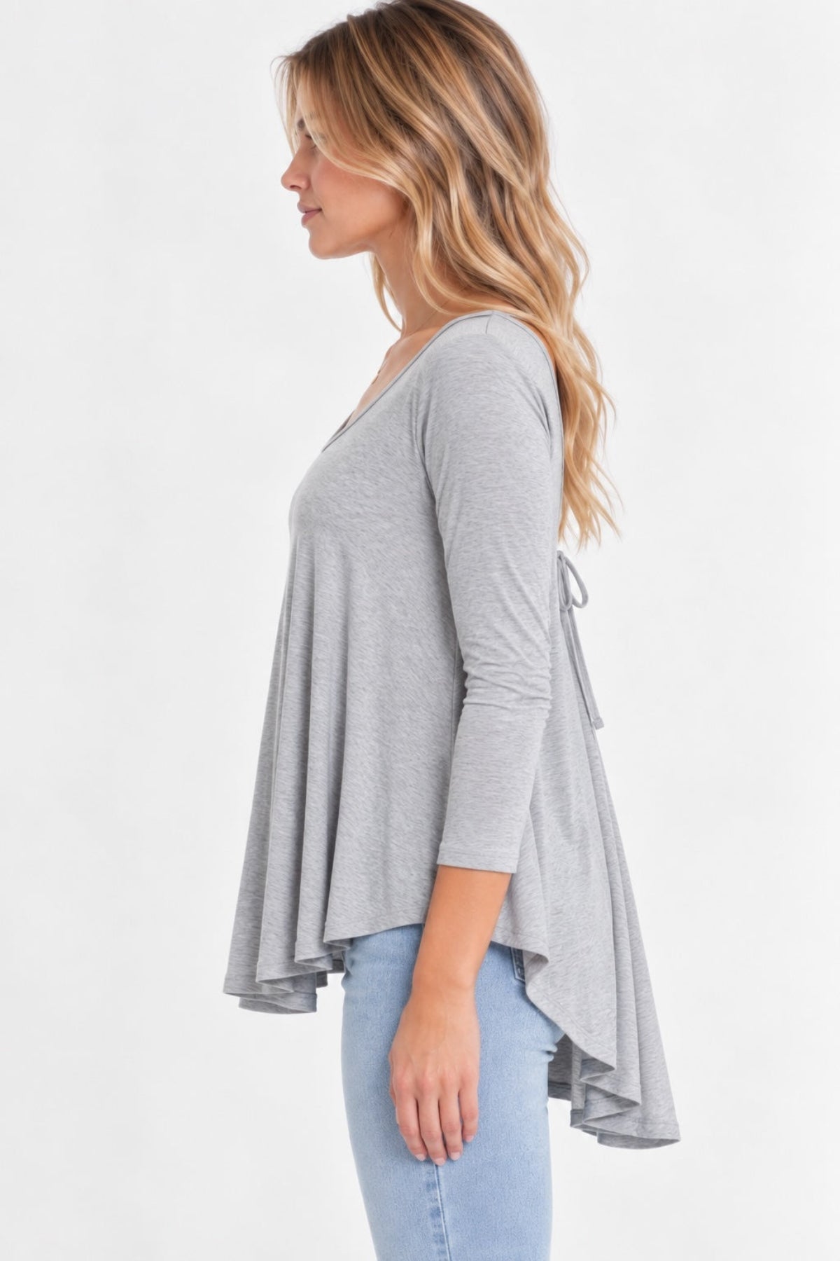 Maybe Baby Grey High Low Tunic Top