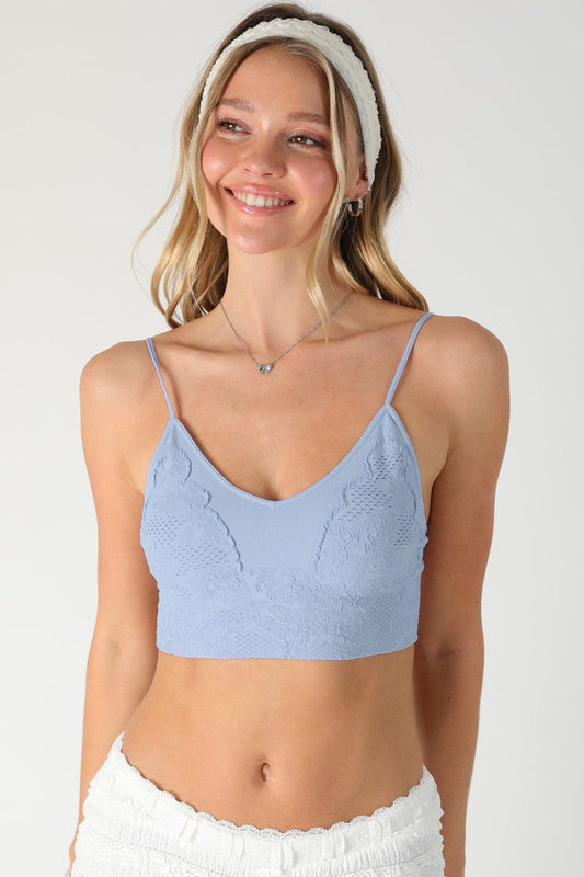 Nikibiki Light Blue Lace Embroidered Bralette