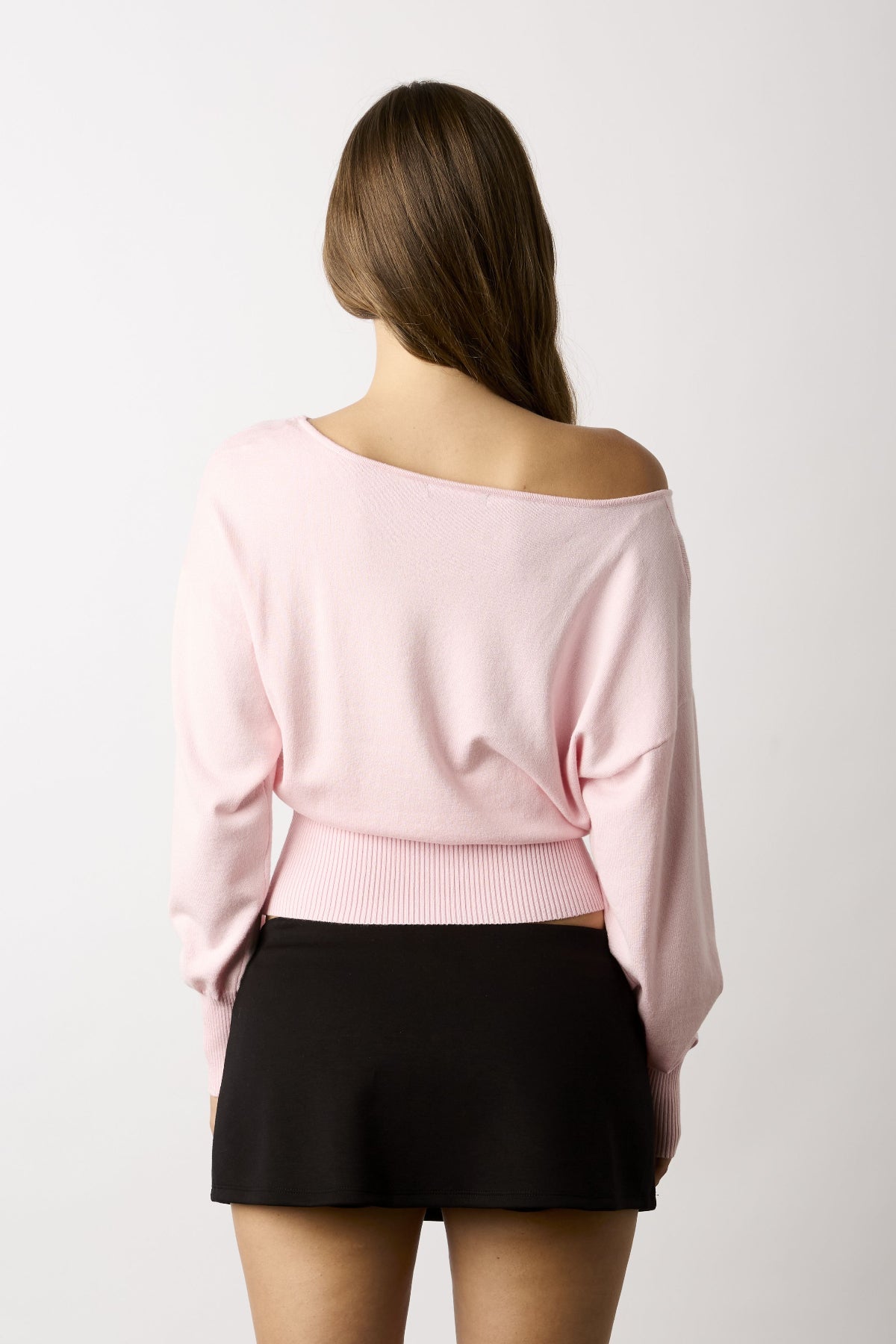 Roxie Pink Off-The-Shoulder Sweater Top
