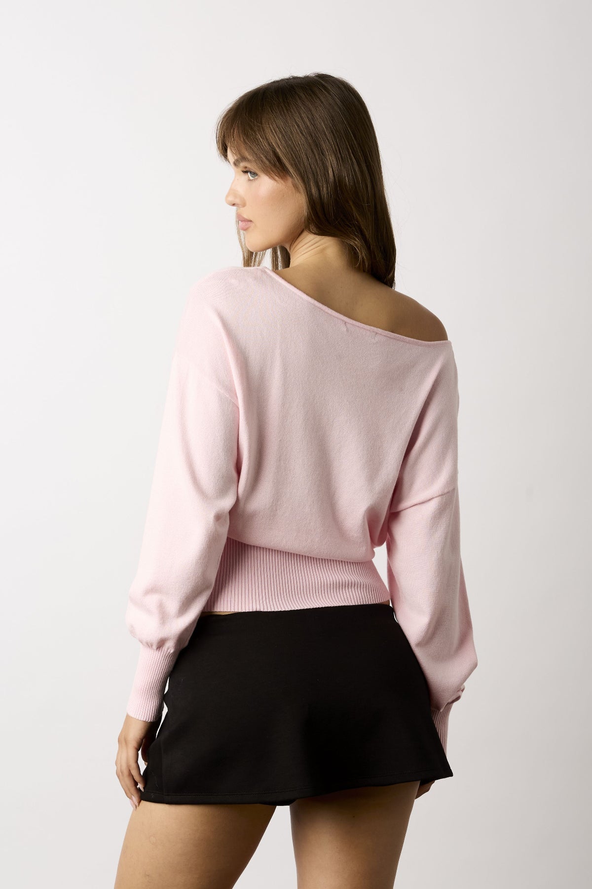 Roxie Pink Off-The-Shoulder Sweater Top