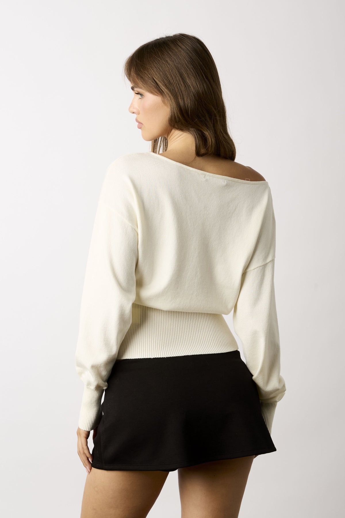 Roxie White Off-The-Shoulder Sweater Top