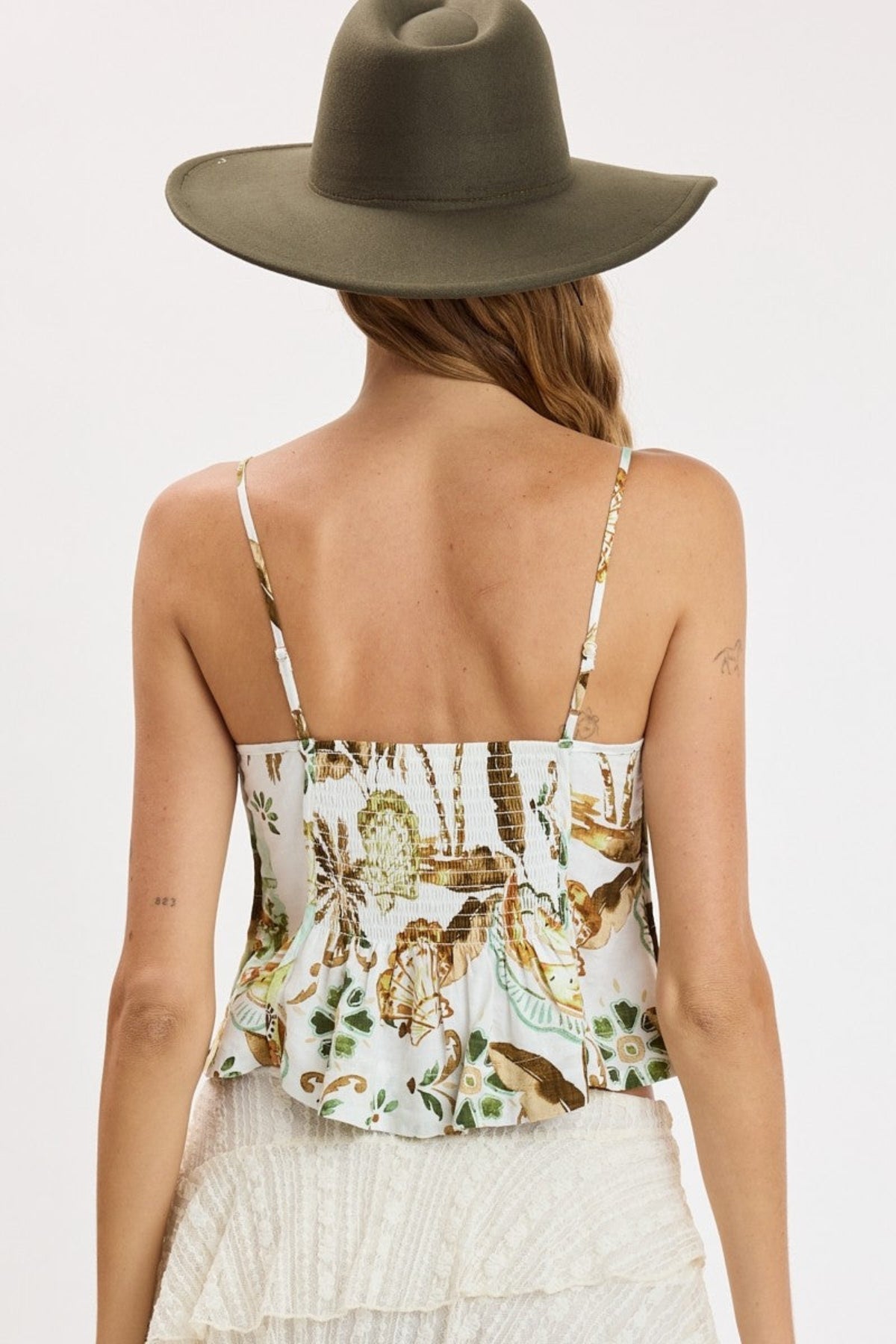 Sirena Ivory Vacation Print Bustier Top