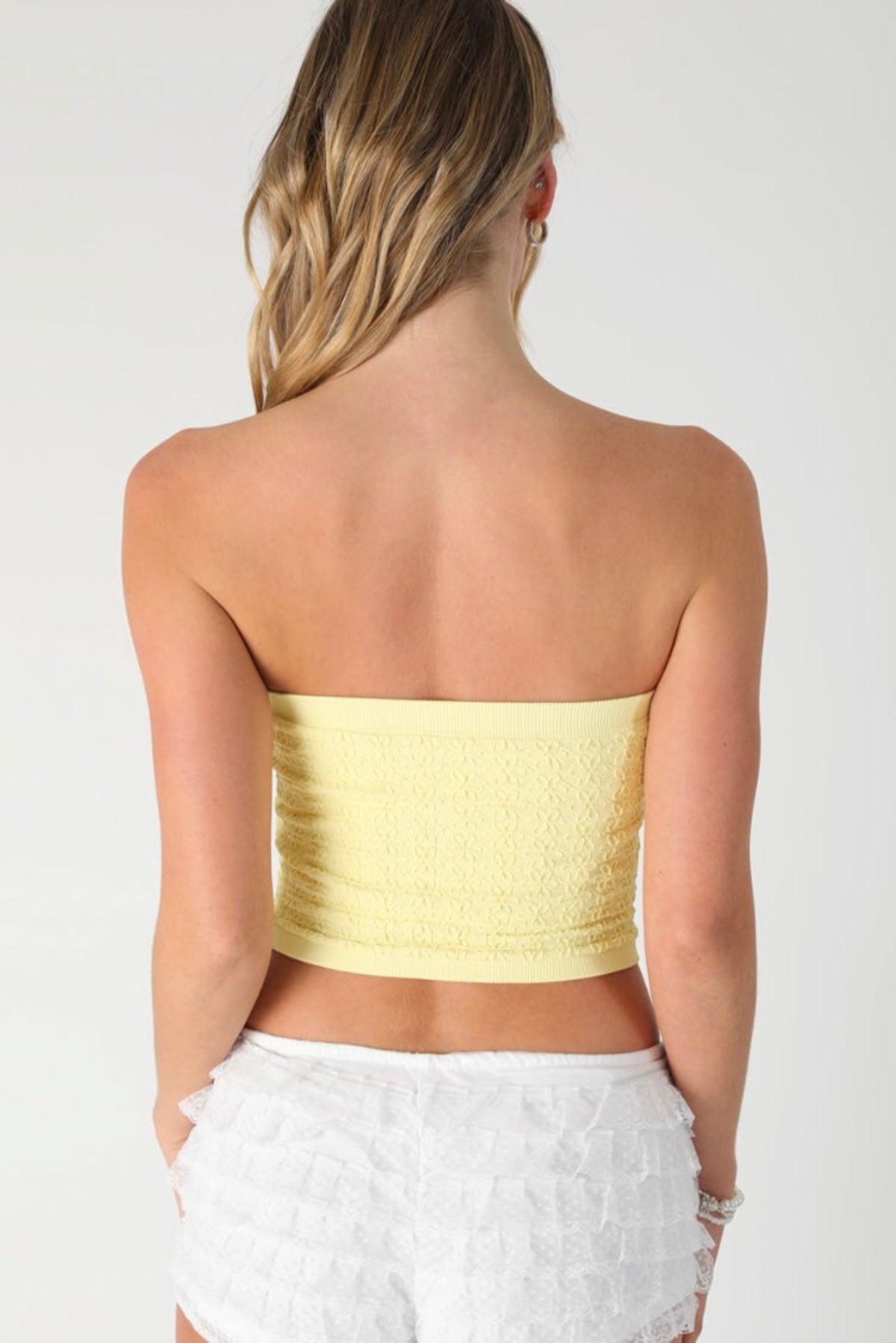 Nikibiki Yellow Lace Tube Top
